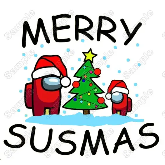 Among US Christmas SUSMAS T Shirt Heat Iron on Transfer Decal Among US Christmas SUSMAS T Shirt Heat Iron on Transfer Decal