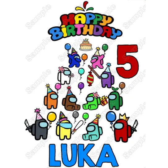 Among us Birthday Personalized Custom T Shirt Heat Iron on Transfer #2 Among us Birthday Personalized Custom T Shirt Heat Iron on Transfer #2