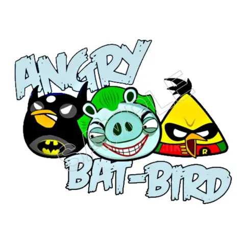 Angry Birds Batman T Shirt Iron on Transfer Decal #71 Angry Birds Batman T Shirt Iron on Transfer Decal #71