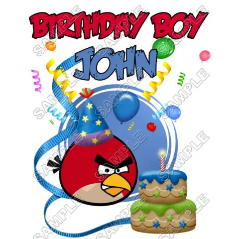Angry Birds Birthday Personalized Custom T Shirt Iron on Transfer Decal #13 Angry Birds Birthday Personalized Custom T Shirt Iron on Transfer Decal #13