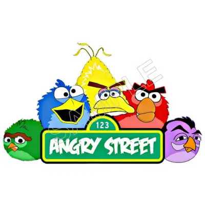 Angry Birds Sesame Street T Shirt Iron on Transfer Decal #70 Angry Birds Sesame Street T Shirt Iron on Transfer Decal #70