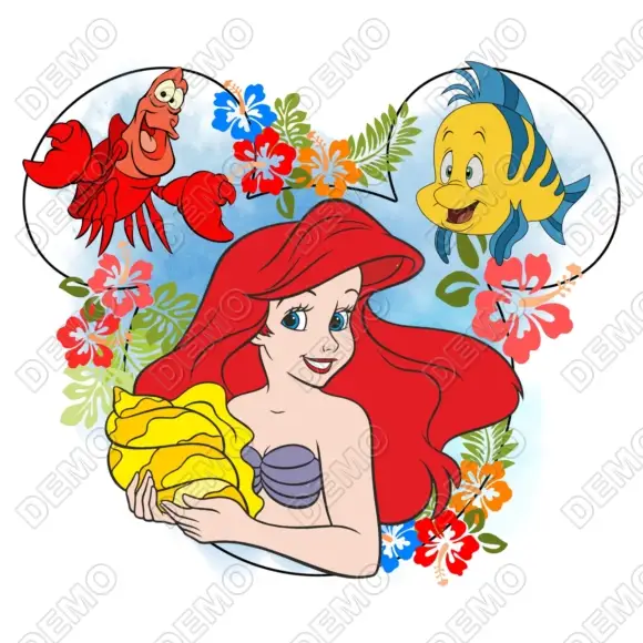 Ariel Disney Princess T Shirt Iron on Transfer Ariel Disney Princess T Shirt Iron on Transfer