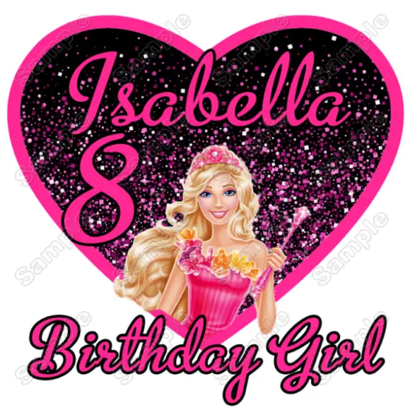 Barbie  Birthday Personalized Custom T Shirt Iron on Transfer Decal #9