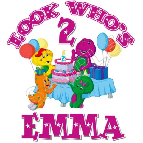 Barney Birthday Personalized Custom T Shirt Iron on Transfer Decal #66 Barney Birthday Personalized Custom T Shirt Iron on Transfer Decal #66