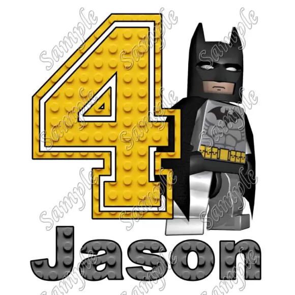 Batman Lego Birthday Personalized Custom T Shirt Iron on Transfer Decal #1 Batman Lego Birthday Personalized Custom T Shirt Iron on Transfer Decal #1