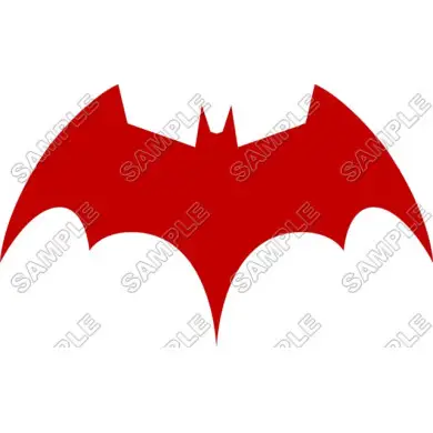 Batman Logo Red T Shirt Iron on Transfer Decal #16 Batman Logo Red T Shirt Iron on Transfer Decal #16