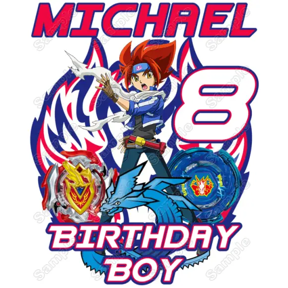 BeyBlade Birthday Personalized Custom T Shirt Iron on Transfer Decal #7 BeyBlade Birthday Personalized Custom T Shirt Iron on Transfer Decal #7