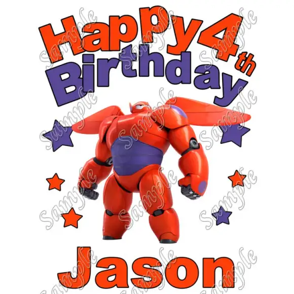 Big Hero Baymax Birthday Personalized Custom T Shirt Iron on Transfer Decal #5 Big Hero Baymax Birthday Personalized Custom T Shirt Iron on Transfer Decal #5