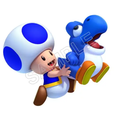 Blue toad Yoshi T Shirt Iron on Transfer Decal #24 Blue toad Yoshi T Shirt Iron on Transfer Decal #24