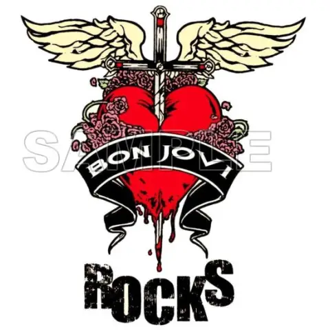 Bon Jovi T Shirt Iron on Transfer Decal #1 Bon Jovi T Shirt Iron on Transfer Decal #1