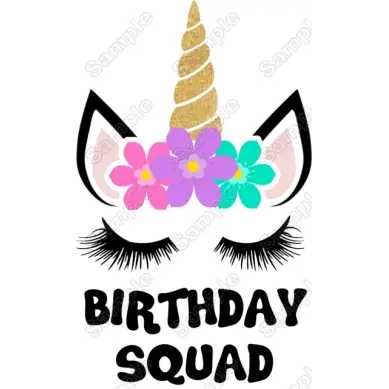 Unicorn Birthday Choose Family Member T Shirt Iron on Transfer