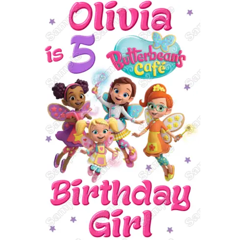 Butterbeans Café  Birthday  Personalized  Custom  T Shirt Iron on Transfer Decal
