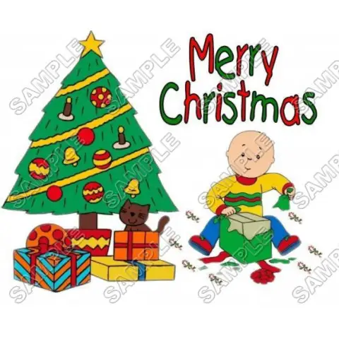 Christmas Caillou T Shirt Iron on Transfer Decal #44 Christmas Caillou T Shirt Iron on Transfer Decal #44