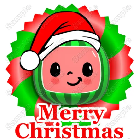 Cocomelon Merry Christmas T Shirt Iron on Transfer Decal #1 Cocomelon Merry Christmas T Shirt Iron on Transfer Decal #1