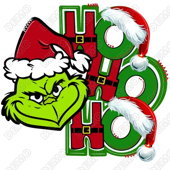 Christmas Grinch HO HO HO T Shirt Heat Iron on Transfer Decal Christmas Grinch HO HO HO T Shirt Heat Iron on Transfer Decal