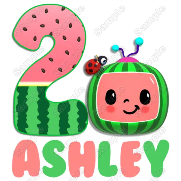 Cocomelon Watermelon Birthday Custom T Shirt Iron on Transfer Decal Cocomelon Watermelon Birthday Custom T Shirt Iron on Transfer Decal