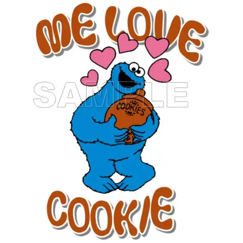 Cookie Monster T Shirt Iron on Transfer Decal #4 Cookie Monster T Shirt Iron on Transfer Decal #4