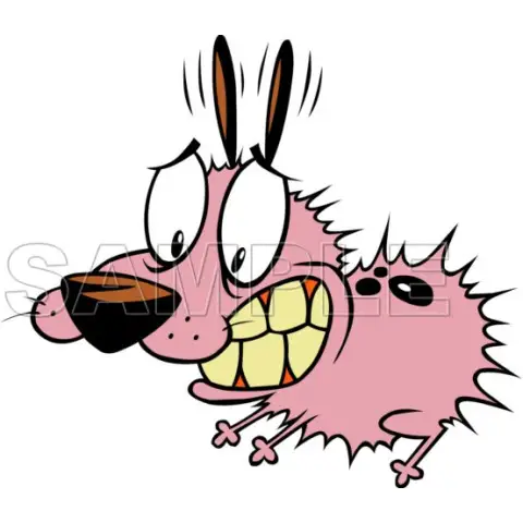 Courage Cowardly Dog T Shirt Iron on Transfer Decal #5 Courage Cowardly Dog T Shirt Iron on Transfer Decal #5