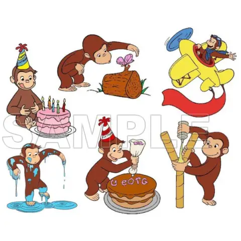Curious George T Shirt Iron on Transfer Decal #4 Curious George T Shirt Iron on Transfer Decal #4