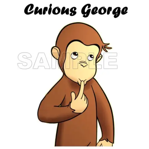 Curious George T Shirt Iron on Transfer Decal #7 Curious George T Shirt Iron on Transfer Decal #7