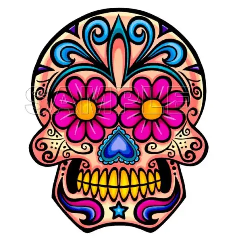 Day of the Dead Día de Muertos Skull T Shirt Iron on Transfer Decal #6 Day of the Dead Día de Muertos Skull T Shirt Iron on Transfer Decal #6