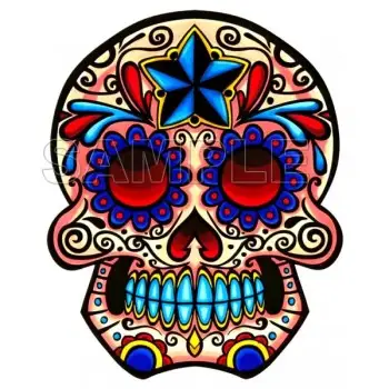Day of the Dead  Día de Muertos Skull T Shirt Iron on Transfer Decal #7