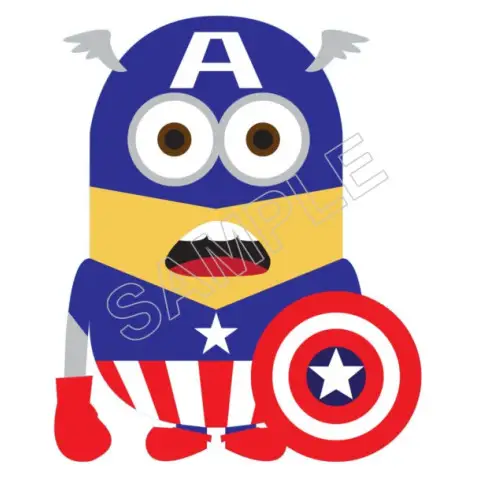 Despicable Me Minion Captain America T Shirt Iron on Transfer Decal #52 Despicable Me Minion Captain America T Shirt Iron on Transfer Decal #52