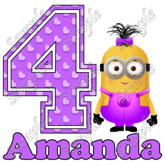 Despicable me Minion Girl Purple Birthday Personalized Custom T Shirt Iron on Transfer Decal #94 Despicable me Minion Girl Purple Birthday Personalized Custom T Shirt Iron on Transfer Decal #94