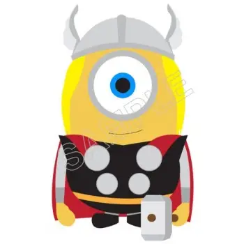 Despicable Me Minion Thor  T Shirt Iron on Transfer  Decal  #54