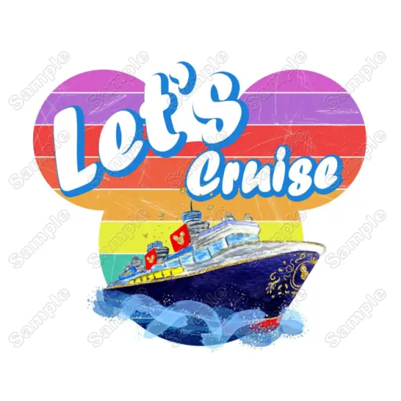 Lets Cruise Disney T Shirt Heat Iron on Transfer Decal Lets Cruise Disney T Shirt Heat Iron on Transfer Decal