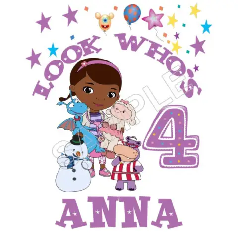 Doc McStuffins Birthday Personalized Custom T Shirt Iron on Transfer Decal #69 Doc McStuffins Birthday Personalized Custom T Shirt Iron on Transfer Decal #69