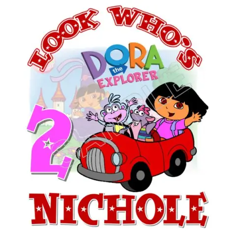 Dora Birthday Personalized Custom T Shirt Iron on Transfer Decal #24 Dora Birthday Personalized Custom T Shirt Iron on Transfer Decal #24