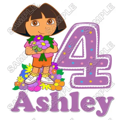 Dora  Birthday  Personalized  Custom  T Shirt Iron on Transfer Decal #27