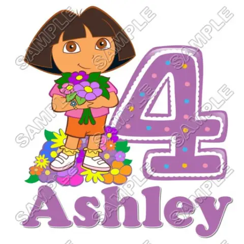Dora Birthday Personalized Custom T Shirt Iron on Transfer Decal #27 Dora Birthday Personalized Custom T Shirt Iron on Transfer Decal #27