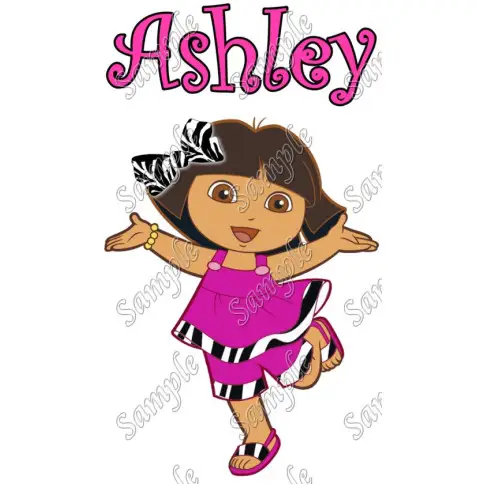 Dora Zebra Birthday Personalized Custom T Shirt Iron on Transfer Decal #1 Dora Zebra Birthday Personalized Custom T Shirt Iron on Transfer Decal #1