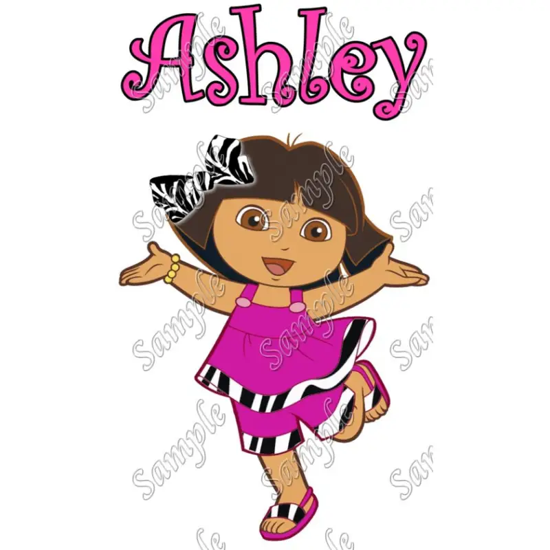 Dora Zebra Birthday Personalized Custom T Shirt Iron on Transfer Decal #1 Dora Zebra Birthday Personalized Custom T Shirt Iron on Transfer Decal #1