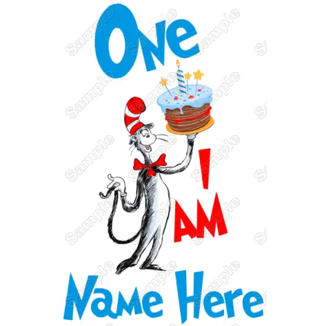 Dr. Seuss Birthday One I am Personalized Custom T Shirt Iron on Transfer Decal Dr. Seuss Birthday One I am Personalized Custom T Shirt Iron on Transfer Decal