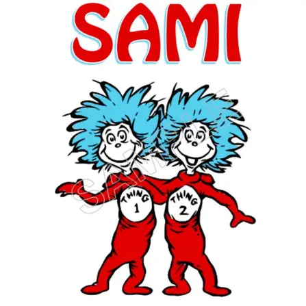 Dr. Seuss Cat in The Hat Things Personalized Custom T Shirt Iron on Transfer Decal #62 Dr. Seuss Cat in The Hat Things Personalized Custom T Shirt Iron on Transfer Decal #62