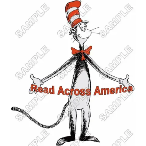 Dr. Seuss Read Across America T Shirt Iron on Transfer Decal #3 Dr. Seuss Read Across America T Shirt Iron on Transfer Decal #3