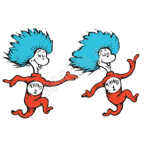 Dr. Seuss Thing1 and Thing2 T Shirt Iron on Transfer Decal #18 Dr. Seuss Thing1 and Thing2 T Shirt Iron on Transfer Decal #18