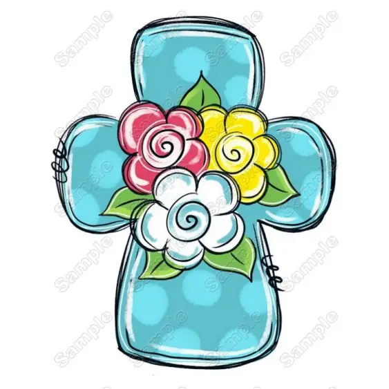 Cross Easter Heat Iron on Transfer Decal Cross Easter Heat Iron on Transfer Decal