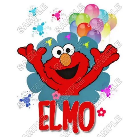 Elmo Birthday T Shirt Iron on Transfer Decal #5 Elmo Birthday T Shirt Iron on Transfer Decal #5