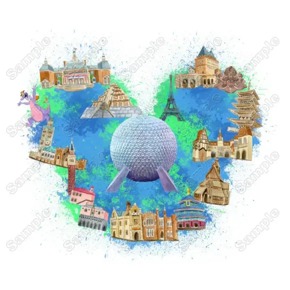 Epcot Mickey ears Disney vacation Heat Iron on Transfer Decal Epcot Mickey ears Disney vacation Heat Iron on Transfer Decal