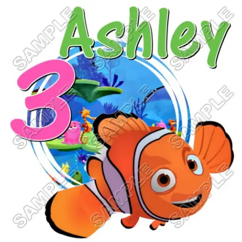 Finding Nemo Birthday Personalized Custom T Shirt Iron on Transfer Decal #11 Finding Nemo Birthday Personalized Custom T Shirt Iron on Transfer Decal #11