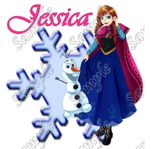 Frozen Anna Olaf  Personalized  Custom  T Shirt Iron on Transfer Decal #24