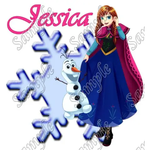 Frozen Anna Olaf  Personalized  Custom  T Shirt Iron on Transfer Decal #24