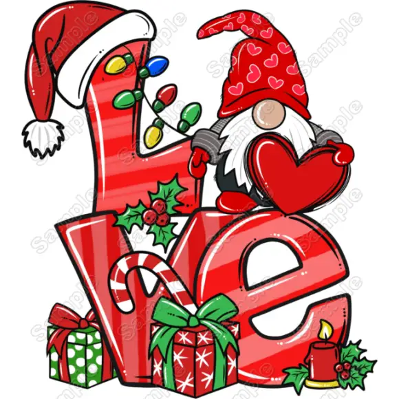 Christmas Gnomes Love T Shirt Iron on Transfer Decal Christmas Gnomes Love T Shirt Iron on Transfer Decal