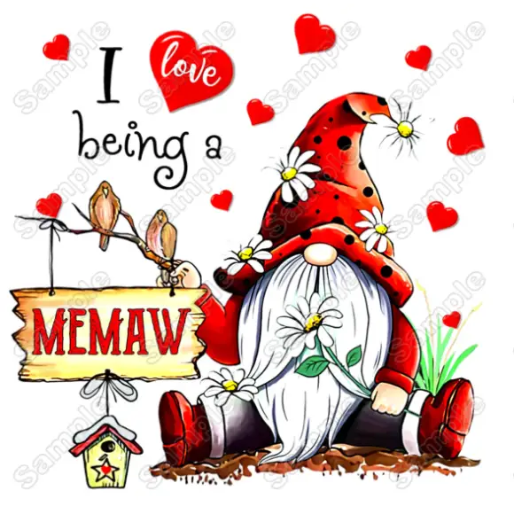 Valentines Day Gnome T Shirt Heat Iron on Transfer Decal Valentines Day Gnome T Shirt Heat Iron on Transfer Decal