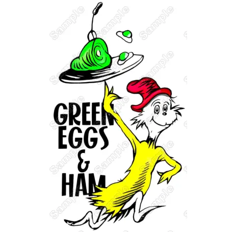 Green Eggs and Ham T Shirt Iron on Transfer Decal