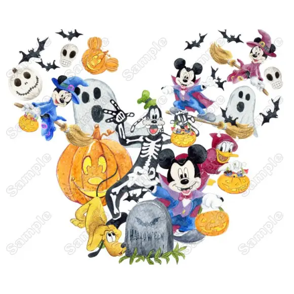 Magic Kingdom Halloween Mickey Ears Heat Iron on Transfer Decal Magic Kingdom Halloween Mickey Ears Heat Iron on Transfer Decal